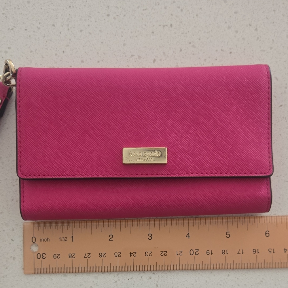 Kate Spade Pink Wallet with Gold Accents